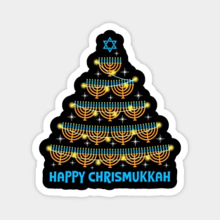 Happy Chrismukkah Menorah Christmas Tree Hanukkah Sleep Magnet