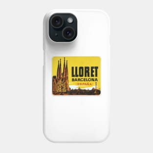 Lloret Barcelona Vintage Landscape Sagrada Familia Spain Phone Case