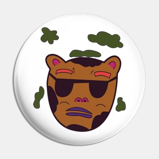 Honey Bear Green Clouds Pin