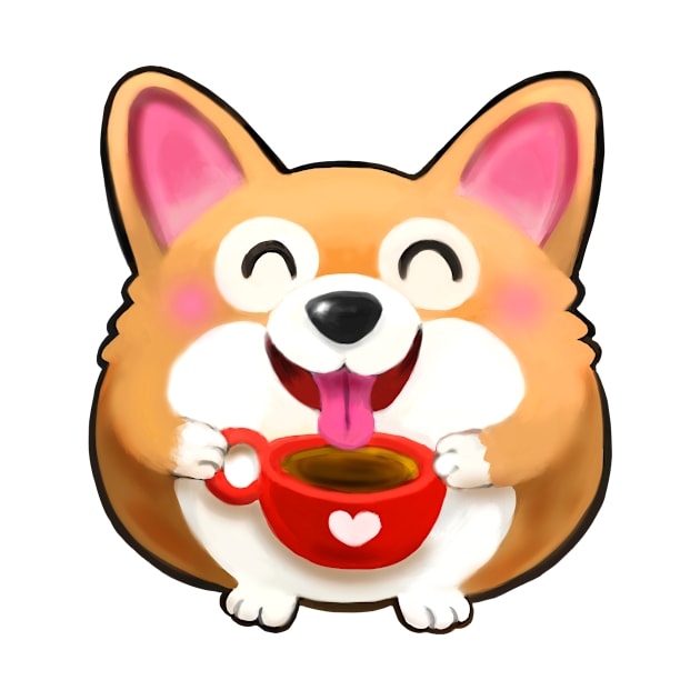 Corgi & Coffee by hkxdesign