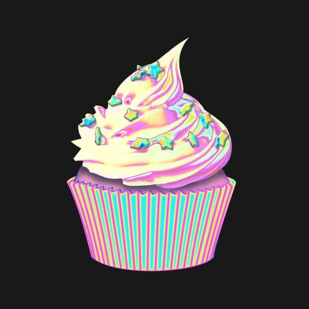 Pink Holographic Cupcake by dinaaaaaah