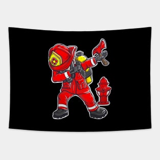 Dabbing Firefighter Tapestry