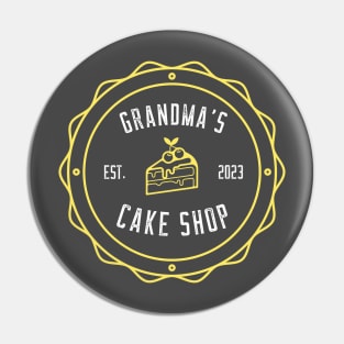 Grandma Cake Shop Yellow Design Pin