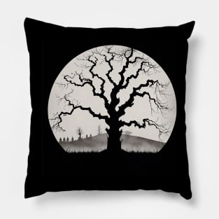 Spooky Dead Goth Tree Pillow