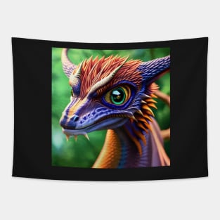 Purple and Orange Scaled Jungle Dragon Tapestry