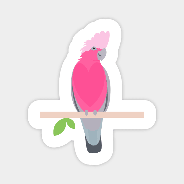 Galah pink parrot Magnet by creativemonsoon