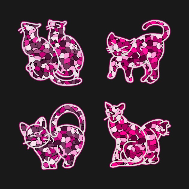 Crystal Group Cat (pink) by YasudaArt