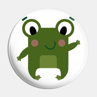 Mr Square Frog Pin