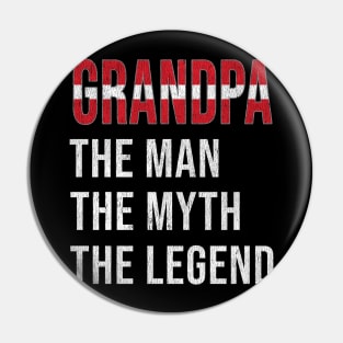 Grand Father Latvian Grandpa The Man The Myth The Legend - Gift for Latvian Dad With Roots From  Latvia Pin