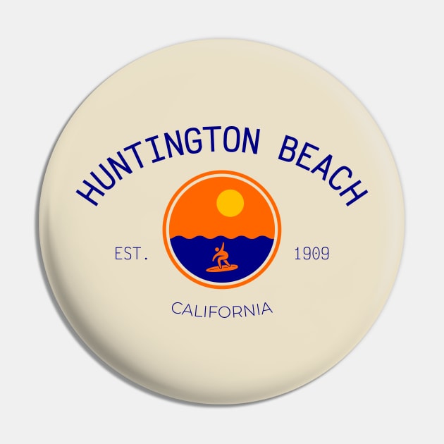 Huntington Beach Surf City Ocean Sunset Print Pin by Space Surfer 