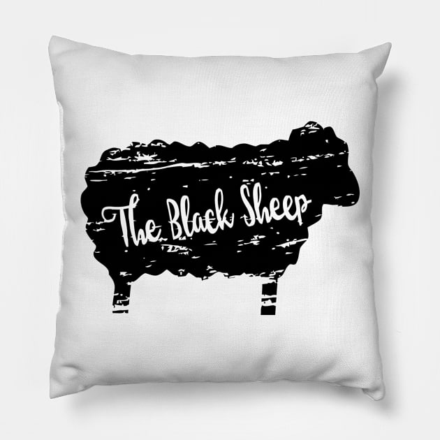 The Black Sheep Pillow by Cutepitas