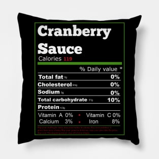 Cranberry Sauce Nutrition Thanksgiving Pillow