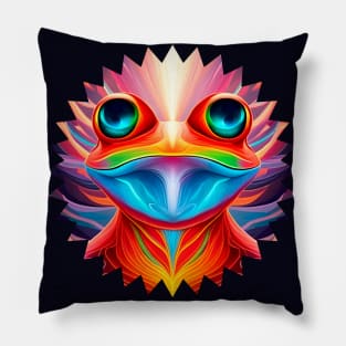 Froggy Animal Spirit (17) - Trippy Psychedelic Frog Pillow