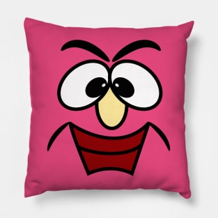 Contented Funny Face Cartoon Emoji With Red Lips Pillow