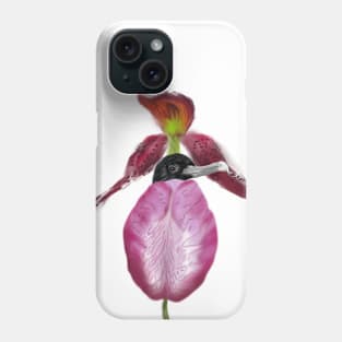 Magnificent Frigatebird + Lady Slipper Orchid Phone Case