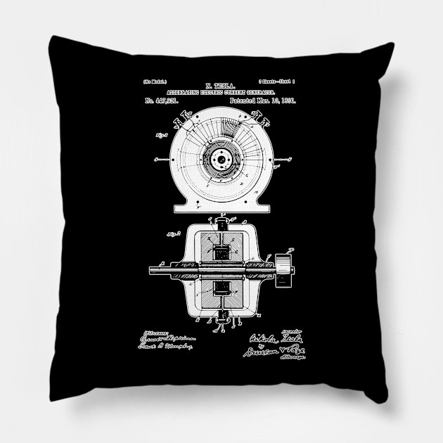 Teslas Alternating Electric Generator Pillow by euglenii