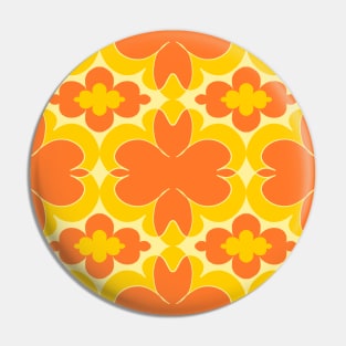 Groovy Retro Floral Pin