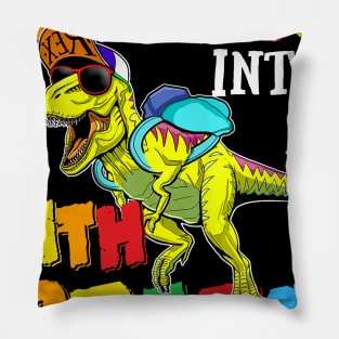 Roaring Into 4th Grade Dinosaur Back To School Pillow