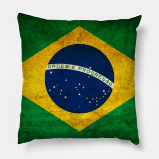 Brazil Flag Rustic Vintage Brazilian Pillow