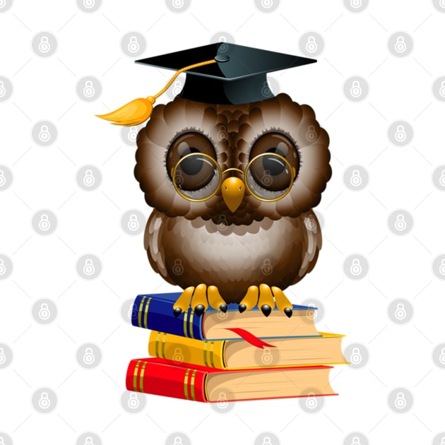 Graduation Book Owl College High School Library by phoxydesign