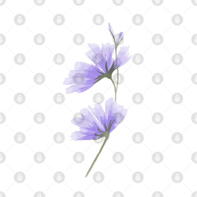 Violet watercolor flower floral design by HR-the-Chemist