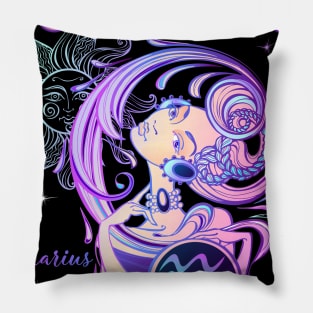 Zodiac Aquarius Goddess Queen Horoscope Pillow