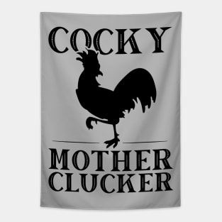 Funny Chicken Cocky Mother Clucker Vintage Rooster Tapestry