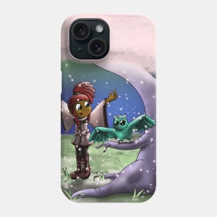 African American Girl and Owl Phone Case