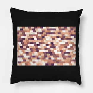 Solid brick wall, diagonal crossed lines Pillow