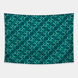 Geometric Flower Petal Pattern (Teal) Tapestry