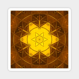 Mosaic Kaleidoscope Flower Yellow Magnet