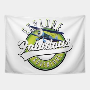 Fabulous Explore Adventure logo Tapestry