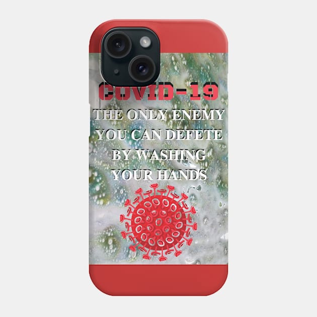 Defeat COVID 19 washing your hands Phone Case by TJManrique