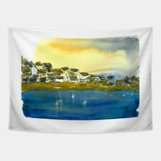 Mediterranean Seascape at Dawn Tapestry