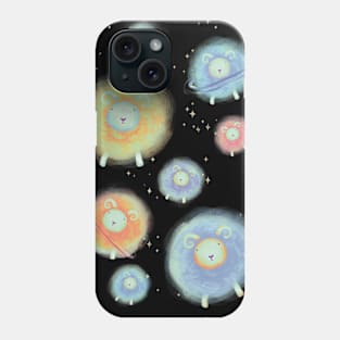 Children's Illustration Sheep in Galaxy Space - Colour Variant 4 Phone Case