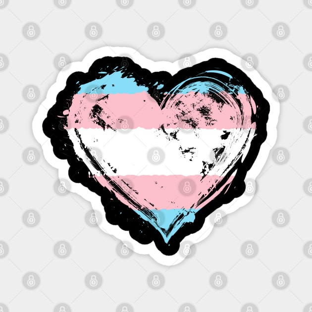 Transgender Pride Heart Flag Trans Awareness Rights Magnet by BrightGift