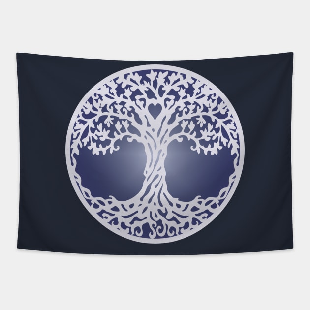 Celtic Tree of Life Circle Tapestry by lottibrown