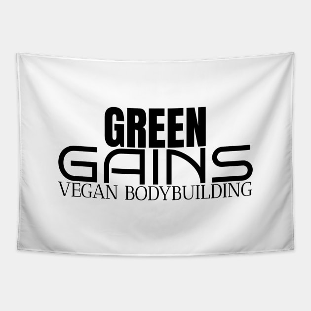 Green Gains - Elevate Your Game with Vegan Bodybuilding Tapestry by Orento