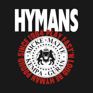 Hymans Play Fast'n Loud Be Hyman Proud 1984 white and red print T-Shirt