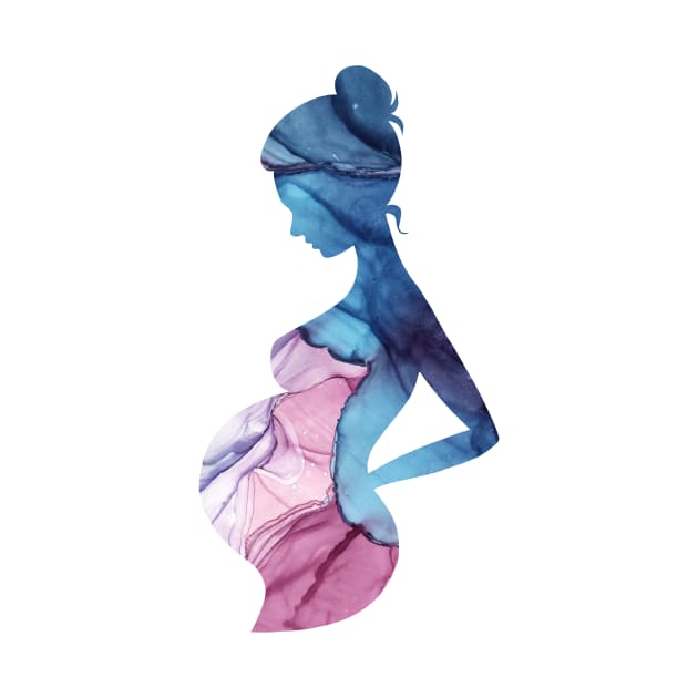 Pregnant woman  silhouette by Simple Wishes Art