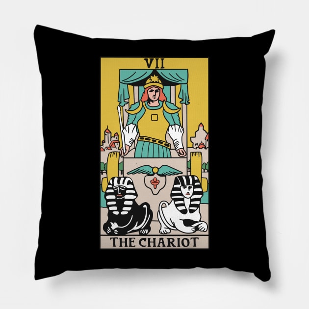 The Chariot Tarot Card - Witchy Magic Pillow by isstgeschichte