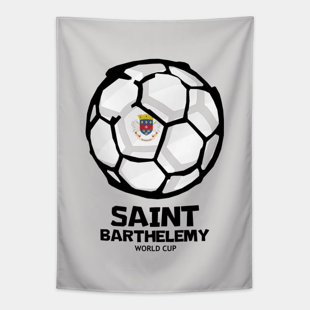 Saint Barthélemy Football Country Flag Tapestry by KewaleeTee