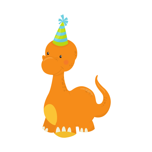 Birthday Dinosaur, Party Dinosaur, Dino, Party Hat by Jelena Dunčević