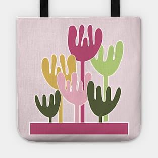 Modern abstract tulip flowers Tote