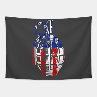 Handgranade with USA Flag Tapestry