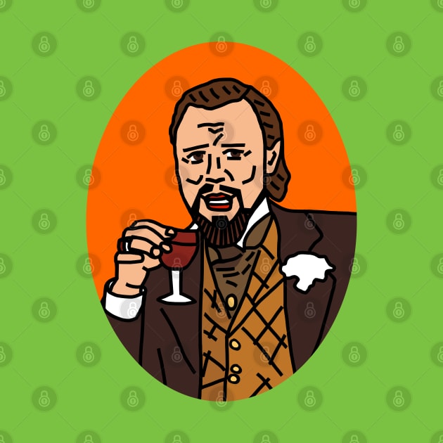 Funny Portrait of Leo with Wine by ellenhenryart