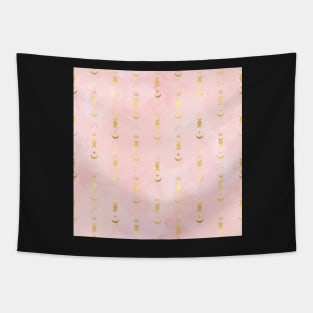 Sun Moon Star on String Hand Pink Pastel Tapestry