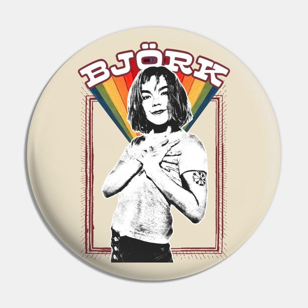 Björk / Vintage Style Aesthetic Fan Art Design Pin by DankFutura