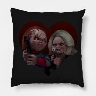 Bride of Chucky BLACK BACKGROUND Pillow