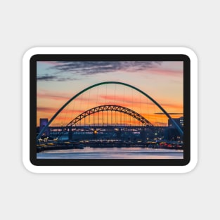 Sunset on the tyne river quayside Magnet